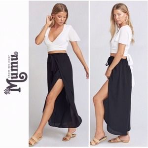 Show Me Your Mumu Limbo Pants Small Black Wrap
